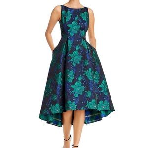 Adrianna Papell Charmed Floral Jacquard High/Low Dress